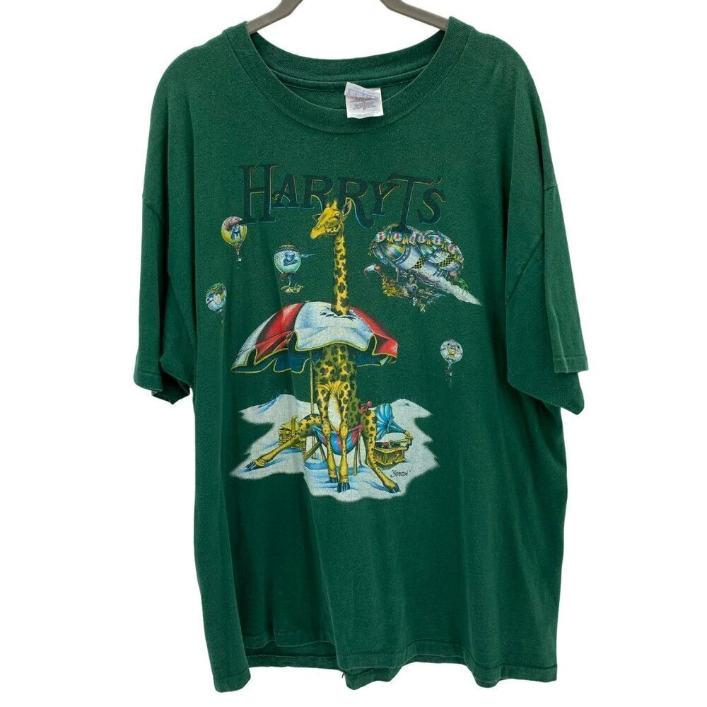 1994 Vintage Hanes Beefy-T Harry T's Green T-Shirt Men's Size XL